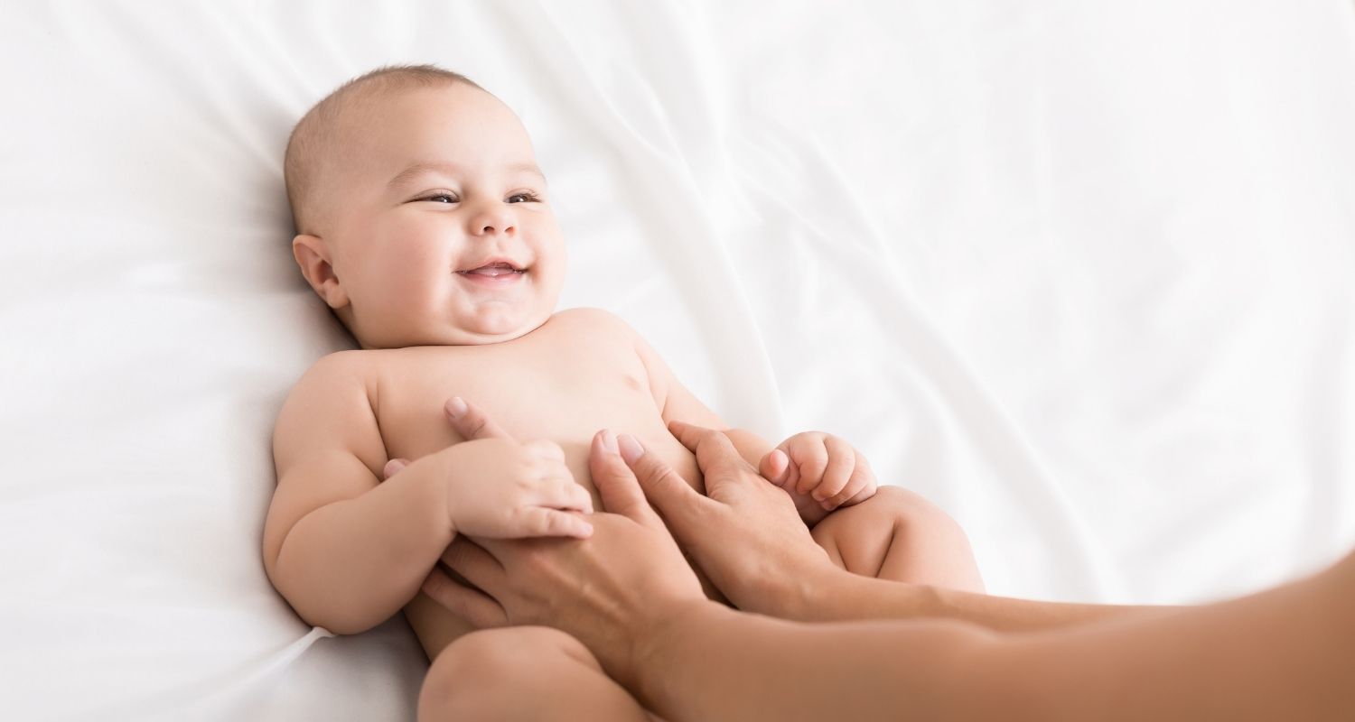 Baby massage to help constipation & colic